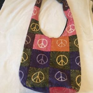 BOHO peace sign bag